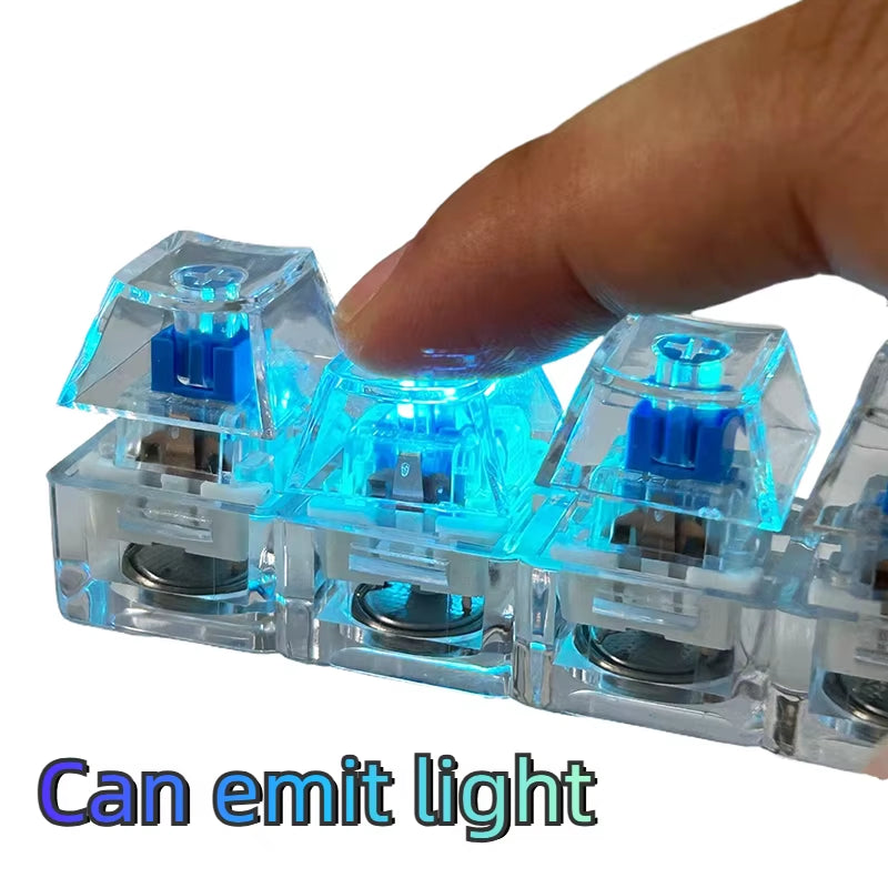 4 Keys Mechanical Keyboard Axis Tester LED Keyboard Key Toy Stress Relief DIY Button Keycap Fidget Keychain Toys Gift