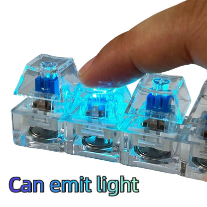 4 Keys Mechanical Keyboard Axis Tester LED Keyboard Key Toy Stress Relief DIY Button Keycap Fidget Keychain Toys Gift